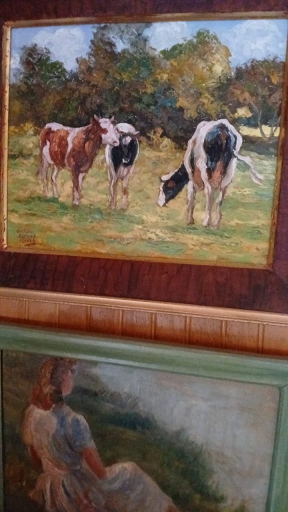 Oleo de vacas pastando